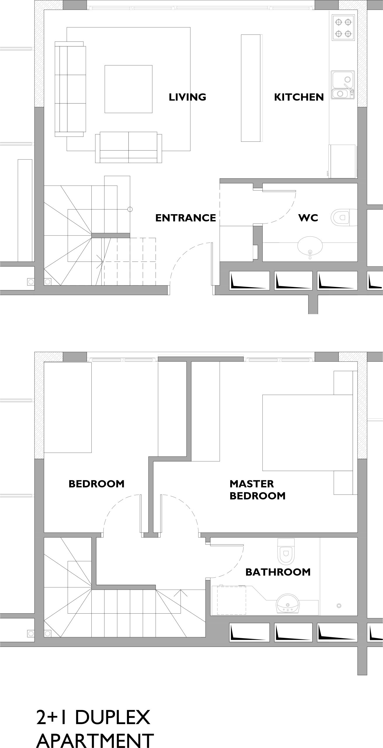 Miracle Residence 2+1 dubleks daire planı, Kurtköy
