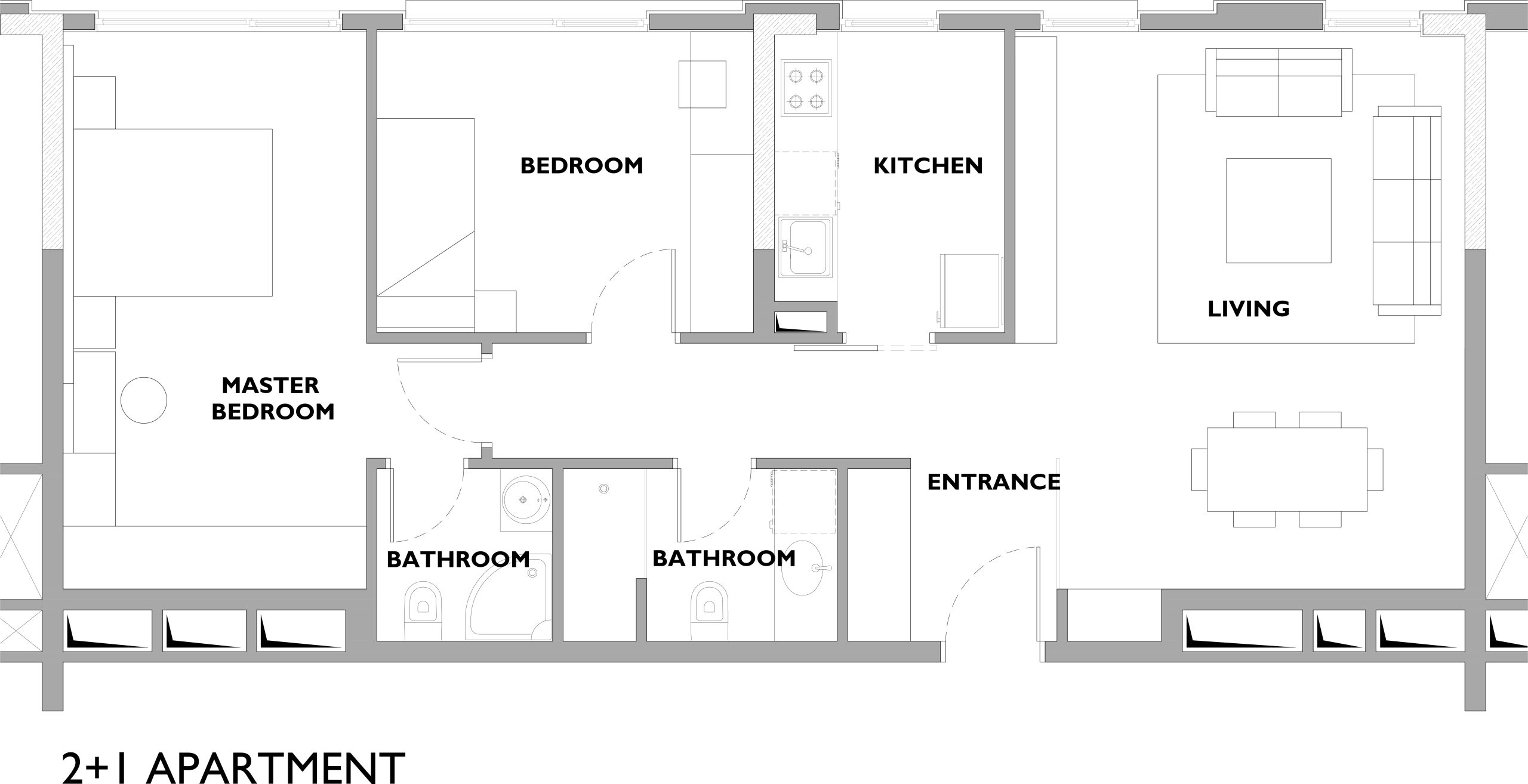 Miracle Residence 2+1 daire planı, Kurtköy